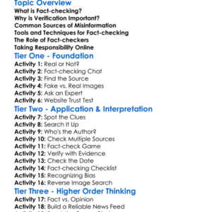 Fact-Checking And Verification Worksheet Activity Booklet