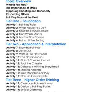 Fair Play And Ethics Worksheet Activity Booklet