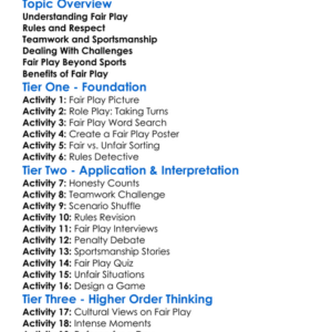 Fair Play Concepts Worksheet Activity Booklet