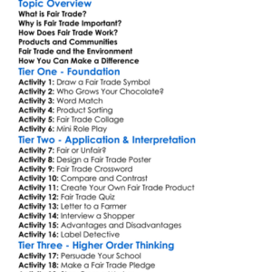 Fair Trade Worksheet Activity Booklet
