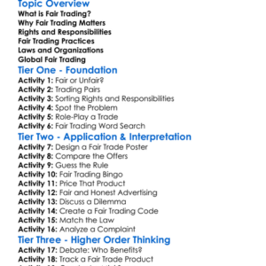 Fair Trading Worksheet Activity Booklet