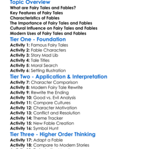 Fairy Tales And Fables Worksheet Activity Booklet