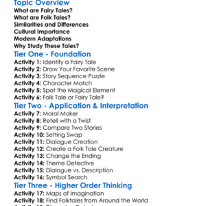 Fairy Tales And Folk Tales Worksheet Activity Booklet