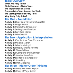 Fairy Tales Worksheet Activity Booklet