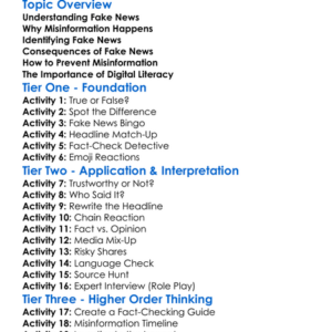Fake News And Misinformation Worksheet Activity Booklet