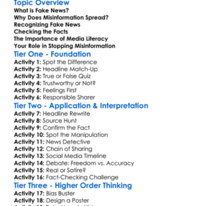 Fake News And Misinformation Worksheet Activity Booklet