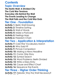 Fall Of The Berlin Wall And End Of The Cold War Worksheet Activity Booklet