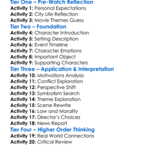 Falling Down 1993 Worksheet Activity Booklet
