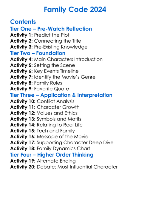 Family Code 2024 Worksheet Activity Booklet