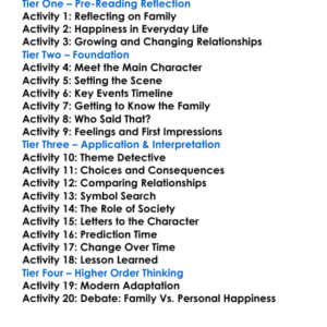 Family Happiness Leo Tolstoy Worksheet Activity Booklet