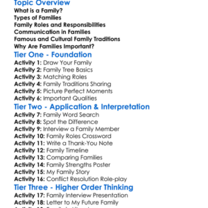 Family Relationships Worksheet Activity Booklet