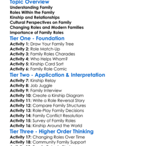 Family Roles And Kinship Worksheet Activity Booklet