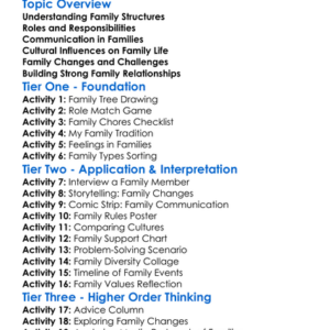 Family Structures And Dynamics Worksheet Activity Booklet