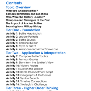 Famous Ancient Battles And Military Leaders Worksheet Activity Booklet