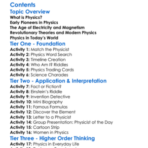 Famous Physicists And Their Contributions Worksheet Activity Booklet