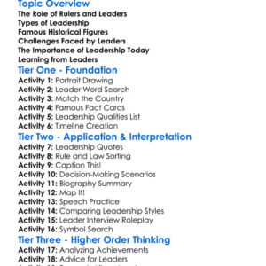 Famous Rulers And Leaders Worksheet Activity Booklet
