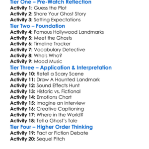 Famously Haunted Hollywood 2024 Worksheet Activity Booklet