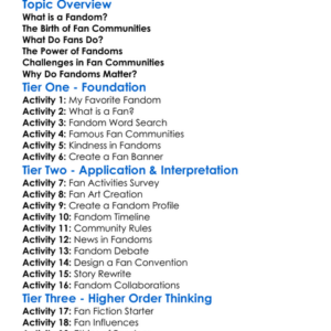 Fandom And Fan Communities Worksheet Activity Booklet
