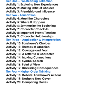 Fanshawe Nathaniel Hawthorne Worksheet Activity Booklet