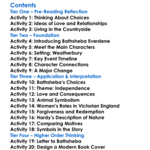 Far From The Madding Crowd Thomas Hardy Worksheet Activity Booklet