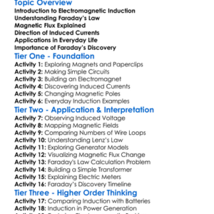 Faradays Law Of Induction Worksheet Activity Booklet