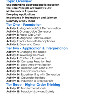 Faradays Law Worksheet Activity Booklet