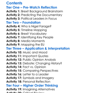 Farage The Man Who Made Brexit 2020 Worksheet Activity Booklet