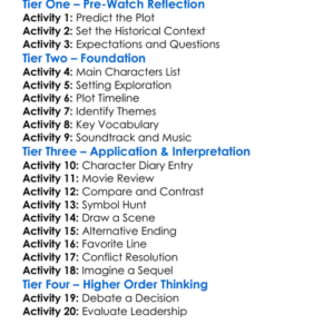 Farewell To The King 1989 Worksheet Activity Booklet