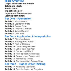 Fascism And Nazism Worksheet Activity Booklet