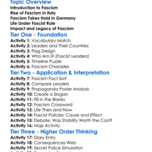 Fascism In Italy And Germany Worksheet Activity Booklet