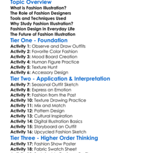 Fashion Illustration And Design Worksheet Activity Booklet