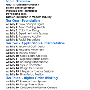 Fashion Illustration Worksheet Activity Booklet