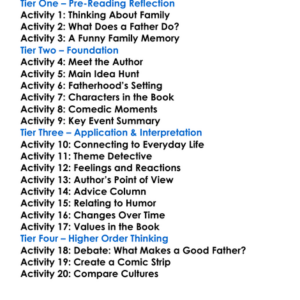 Fatherhood Bill Cosby Worksheet Activity Booklet