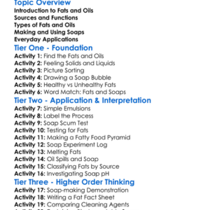 Fats Oils And Soaps Worksheet Activity Booklet