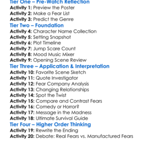 Fear Inc 2016 Worksheet Activity Booklet