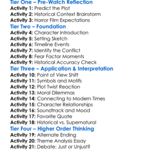 Fear Street 1666 2021 Worksheet Activity Booklet