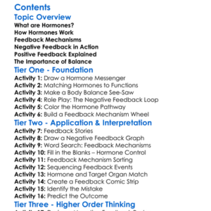 Feedback Mechanisms In Hormone Regulation Worksheet Activity Booklet