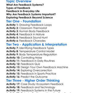 Feedback Systems Worksheet Activity Booklet