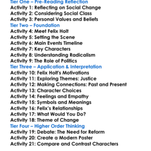 Felix Holt The Radical George Eliot Worksheet Activity Booklet