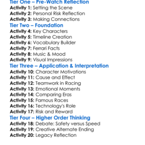Ferrari Race To Immortality 2017 Worksheet Activity Booklet
