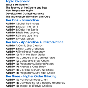 Fertilization And Pregnancy Worksheet Activity Booklet