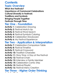 Festivals And Communal Celebrations Worksheet Activity Booklet