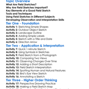 Field Sketches Worksheet Activity Booklet