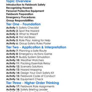Fieldwork Safety And Preparation Worksheet Activity Booklet
