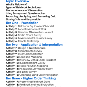 Fieldwork Techniques In Geography Worksheet Activity Booklet