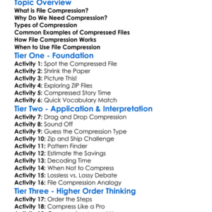 File Compression Worksheet Activity Booklet