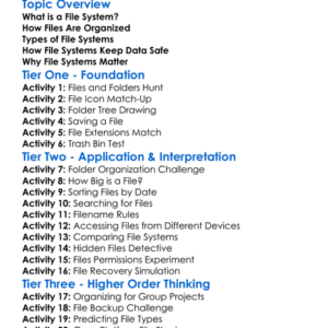 File Systems Worksheet Activity Booklet