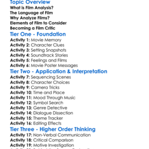 Film Analysis Worksheet Activity Booklet