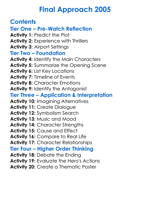 Final Approach 2005 Worksheet Activity Booklet
