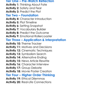 Final Destination 2000 Worksheet Activity Booklet